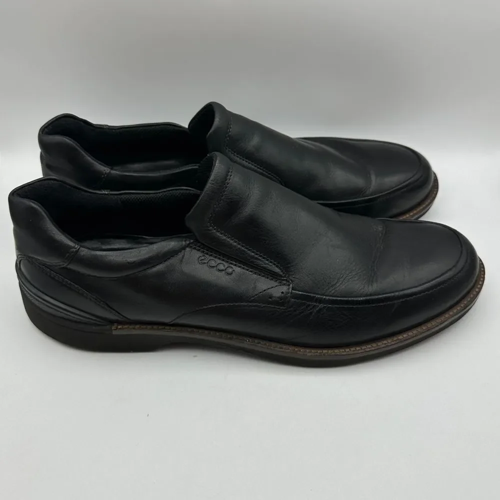 ECCO Black Leather Slip-On Loafers Comfort Dress Casual Shoes Size 47 US 13/13.5